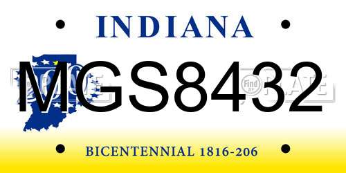 MGS8432 Indiana License Plate