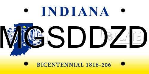 MGSDDZD Indiana License Plate
