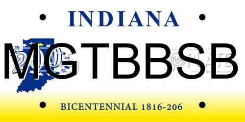 MGTBBSB Indiana License Plate