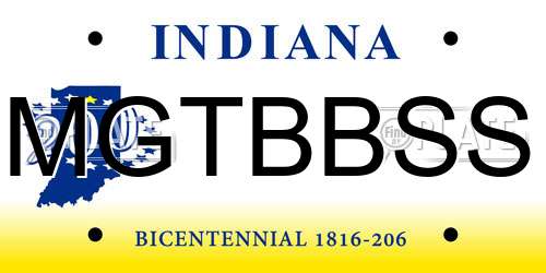 MGTBBSS Indiana License Plate