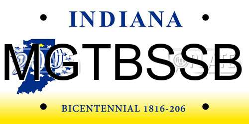 MGTBSSB Indiana License Plate