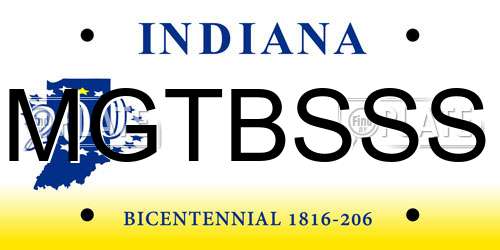 MGTBSSS Indiana License Plate
