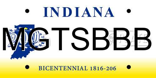 MGTSBBB Indiana License Plate