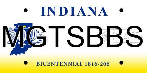 MGTSBBS Indiana License Plate