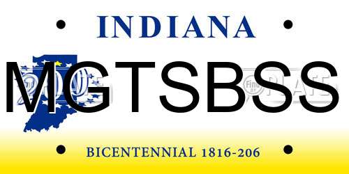 MGTSBSS Indiana License Plate