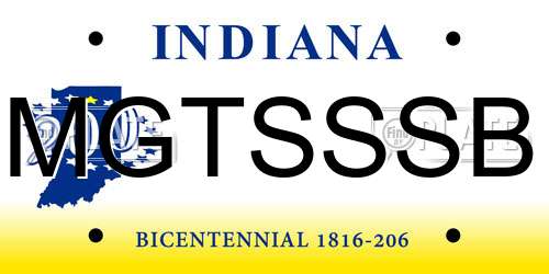 MGTSSSB Indiana License Plate