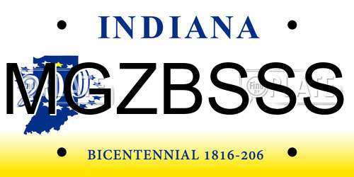 MGZBSSS Indiana License Plate