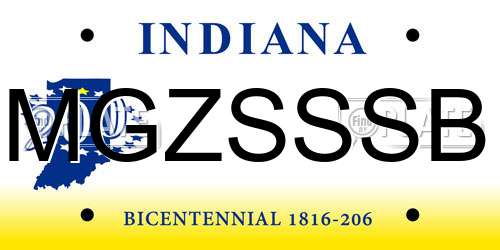 MGZSSSB Indiana License Plate