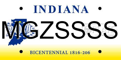 MGZSSSS Indiana License Plate