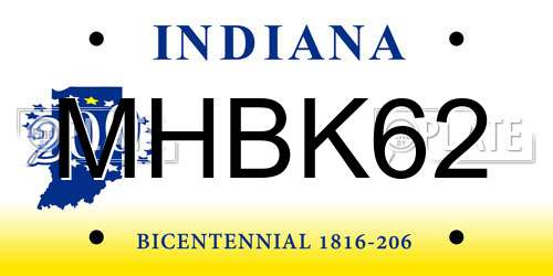 MHBK62 Indiana License Plate