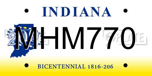 MHM770 Indiana License Plate