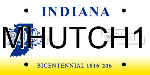 MHUTCH1 Indiana License Plate