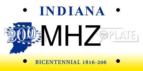 MHZ Indiana License Plate