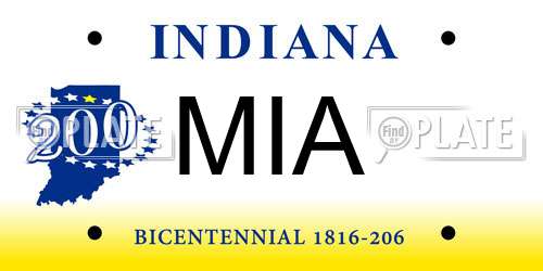 MIA Indiana License Plate