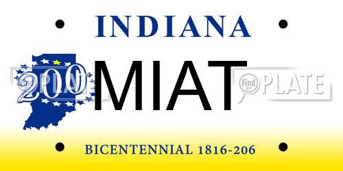 MIAT Indiana License Plate