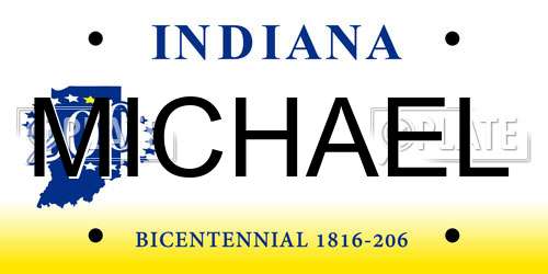 MICHAEL Indiana License Plate