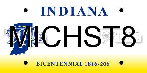 MICHST8 Indiana License Plate