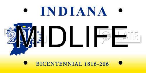 MIDLIFE Indiana License Plate