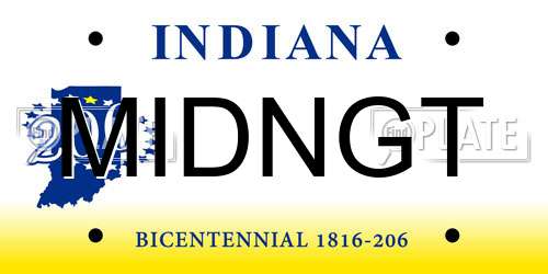 MIDNGT Indiana License Plate