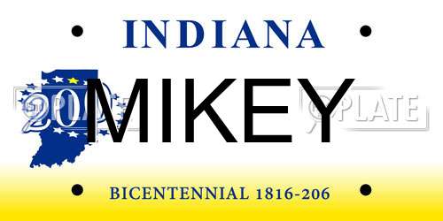 MIKEY Indiana License Plate