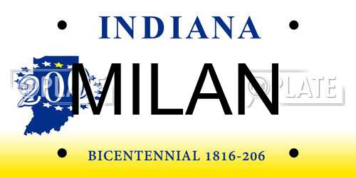 MILAN Indiana License Plate