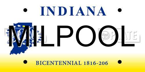 MILPOOL Indiana License Plate