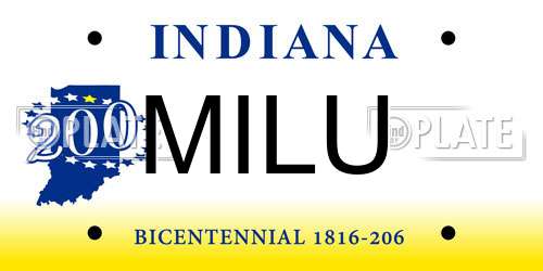 MILU Indiana License Plate