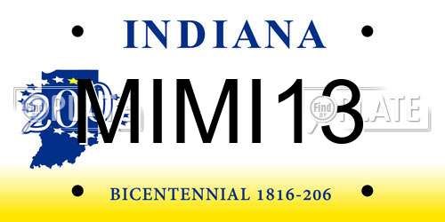 MIMI13 Indiana License Plate