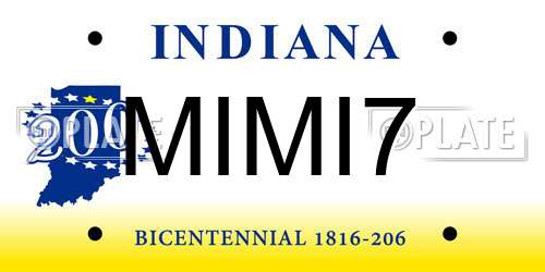 MIMI7 Indiana License Plate