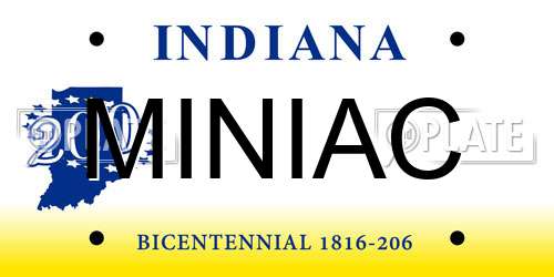 MINIAC Indiana License Plate