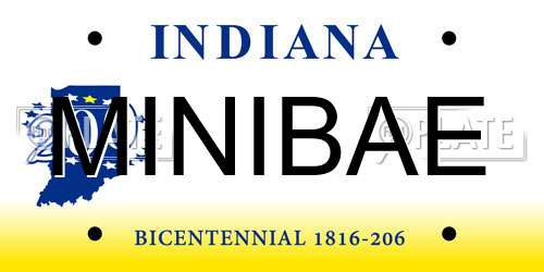 MINIBAE Indiana License Plate
