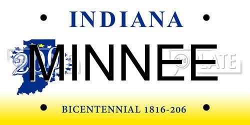 MINNEE Indiana License Plate