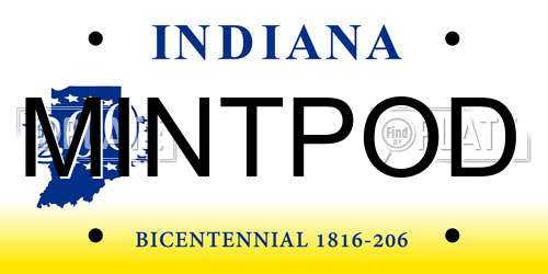 MINTPOD Indiana License Plate