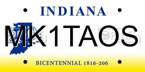 MK1TAOS Indiana License Plate