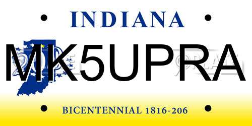 MK5UPRA Indiana License Plate