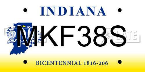 MKF38S Indiana License Plate