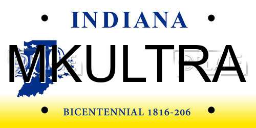 MKULTRA Indiana License Plate
