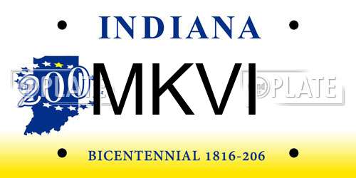 MKVI Indiana License Plate