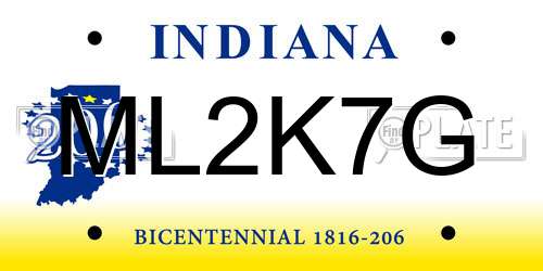 ML2K7G Indiana License Plate