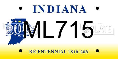 ML715 Indiana License Plate