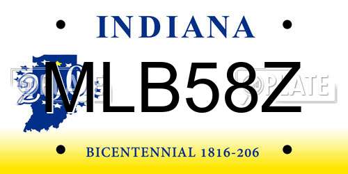 MLB58Z Indiana License Plate