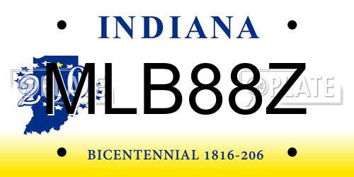 MLB88Z Indiana License Plate