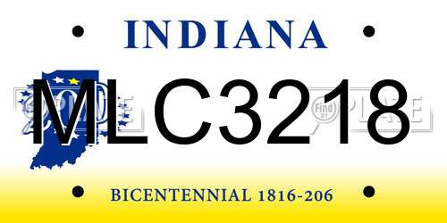 MLC3218 Indiana License Plate