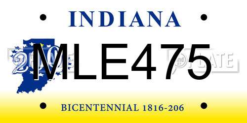MLE475 Indiana License Plate