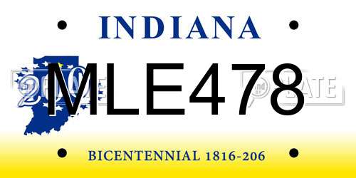 MLE478 Indiana License Plate