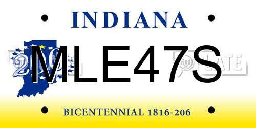 MLE47S Indiana License Plate