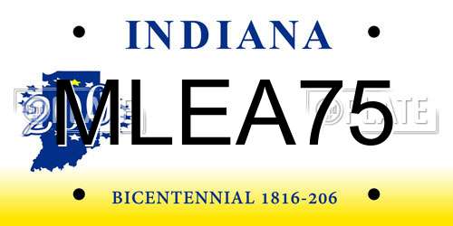 MLEA75 Indiana License Plate