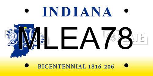 MLEA78 Indiana License Plate