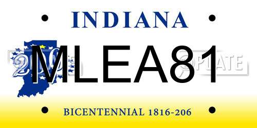 MLEA81 Indiana License Plate