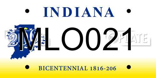 MLO021 Indiana License Plate
